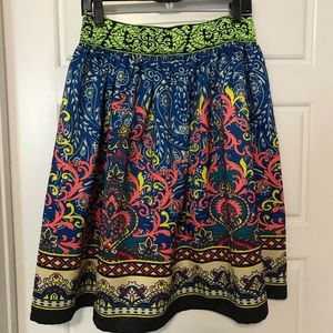 Vibrant Patterned Skirt w/ Elastic Band